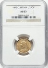 Ngc Au53 Gold Queen Victoria 1892 Ad Great Britain 1 2 Sovereign Sov 1 2sov Coin