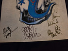 Grateful Dead Jerry Garcia Autographed Signed Band Lesh Concert Poster Pellon