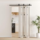 Ccjh 5-20ft Bifold Sliding Barn Door Hardware Track Kit For 4 8 Doors heavy Duty