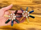 7 Chakra Energy Generator  Healing Crystal Points With Clear Quartz Pyramid