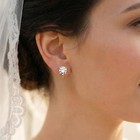 Mariell Cubic Zirconia Crystal Wedding Clip On Stud Earrings For Women  2 Car   