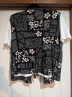 Vintage Napa Valley Women s Floral Patchwork Top   Vest Set  Size M  Black white