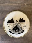 Vintage Reverse Glass Painted Silhouette Wall Art Piece Featuring A Woman