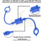 2 Set 1 2 Tractor Hydraulic Coupler Male Dust Cap And Female Plug Cover iso A   