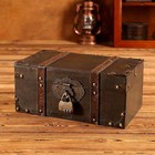 Vintage Wooden Storage With Lock  Treasure Jewelry Chest Decorative Treasure    