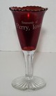 Vintage Ruby Red Glass Souvenir Of Perry  Iowa Collectible