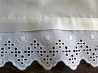Vintage White Eyelet Trim Crib Bed Skirt  Crib Dust Ruffle 
