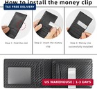 Men s Carbon Fiber Wallet Rfid Blocking Slim Minimalist Removable Money Clip New