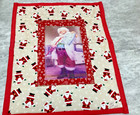 Vintage Hand Made Quilted Wall Hanging Christmas Santa Clause  Signed   Dated