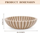 Large Beige Decorative Bowl - Modern Ruffle Design For Home   Kitchen