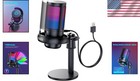 Rgb Gaming Microphone With Quick Mute   Stand     Usb Condenser Mic For Streaming