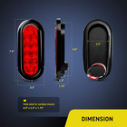 Red Led Tail Lights  2pcs  6  Oval  Waterproof  Stop Brake Turn Trailer Lights