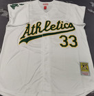 Vintage Jose Canseco  33 Athletics Throwback White Sewn Stitched Jersey 
