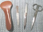 Vintage 70s Special Triple Cut Manicure Set Made In Germany 3 Pieces With Sheath