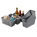 6-pack Plastic Storage Baskets  Small Pantry Basket Bins  Grey