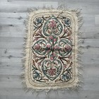 Vintage Rug Namda Area Rug Wool Floral Heart Embroidered 36   x24   