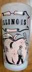 Vintage Frosted State Glass Illinois 1950-60s Mid-century Souvenir Tumbler 4 1 2