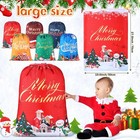 6 Pieces Large Christmas Gift Bags 19 7 X 27 6 Inch Canvas Jumbo Xmas Drawstr   