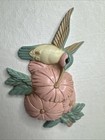 Vtg Set Of 3 Burwood Usa Plastic Hummingbird Wall Plaques Hanging Decor