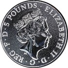 2016 United Kingdom 5pnd Queens Beast Lion Of England 2 Oz  999 Silver Coin