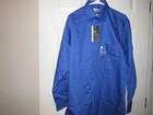 Nwt New Van Heusen Men s 16 1 2 32 33 Blue Dress Shirt Lux Sateen Regular Fit