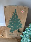Vintage Ceramic Christmas Tree 11  Holland Mold Frosted With Base   Lights