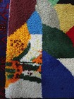 Vintage Hand Made Latch Hook Wool Shag Floral Rug 143 X 70cm 