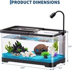Fish Tank Starter Kit 4 5 Gallon With Filter Light 9 Pcs Plastic Aquarium Small