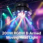 200w Led 8arm Moving Head Light Laser Disco Party Lights Magic Ball Effect Beam
