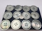12 Pcs Gray Mop Mother Of Pearl Buttons Sew Thru Large 36mm Estate Lot Nos