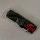 1 Pc New Soft Pu Leather Electric Guitar Strap Black With Red Flames Adjustable
