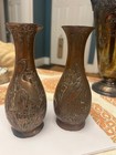 Pair Of Antique Japanese Bronze Vases From The Mieji Period