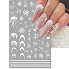 Large Snowflake Nail Stickers  Christmas 3d Self-adhesive Nail Art Decals - Whit