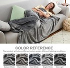 Super Soft Grey Plush Blanket - Machine Washable Full 84x90 Inches For Easy Care