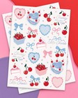 Xo  Fetti Cherry Temporary Tattoos - 50 Iridescent Foil Pcs   Ma Multicolor 
