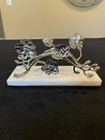 Michael Aram White Orchid Nickel Plated Napkin Holder Wh  Marble Base Signed