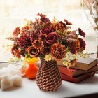 Inqcmy Fall Artificial Flowers With Vase silk Flower Arrangements artificial Ros