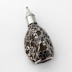 Japanese Perfume Bottle Sterling Silver Overlay Cherry Blossoms