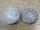 925 Sterling Silver Vintage Pill Box Solid Circular Floral Gold Tone Inside Rare