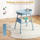 Diaper Changing Table Dresser Station With Changing Pad And Storage Pocket Blue