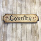 Vtg Primitive Country 20    Hand Painted Wood Wooden Sign Farmhouse Cottagecore