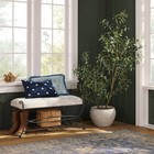 Lumbar Woven Shell Block With Fringe Edge Throw Pillow Blue - Threshold