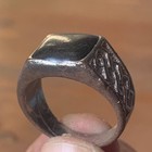 Fantastic Rare Ancient Roman Bronze Ring With Black Stone Genuine Antique