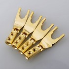 Audio Y Plug Gold   Rhodium Plated Copper Spade Connector For Hifi Speaker Cable