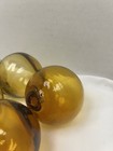 Vintage Japanese Hand Blown Amber Glass Fishing Net Float Ball Globe