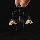 Miniature Dollhouse Pendant Lamp  Black   Gold Led Light  1 12 Scale