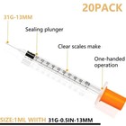 30g 1ml Syringe With 13mm Needle - Pack Of 20  