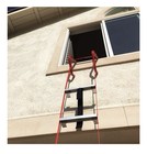 Hausse 3 Story Fire Escape Ladder 25ft Red Aluminum Retractable Foldable Hook