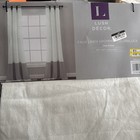 Lush Decor Faux Linen Grommet Colorblock Window Curtain 40 x84  Two Panels