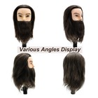 Male Mannequin Head Barber 100 Human Hair With Beard Professional Black